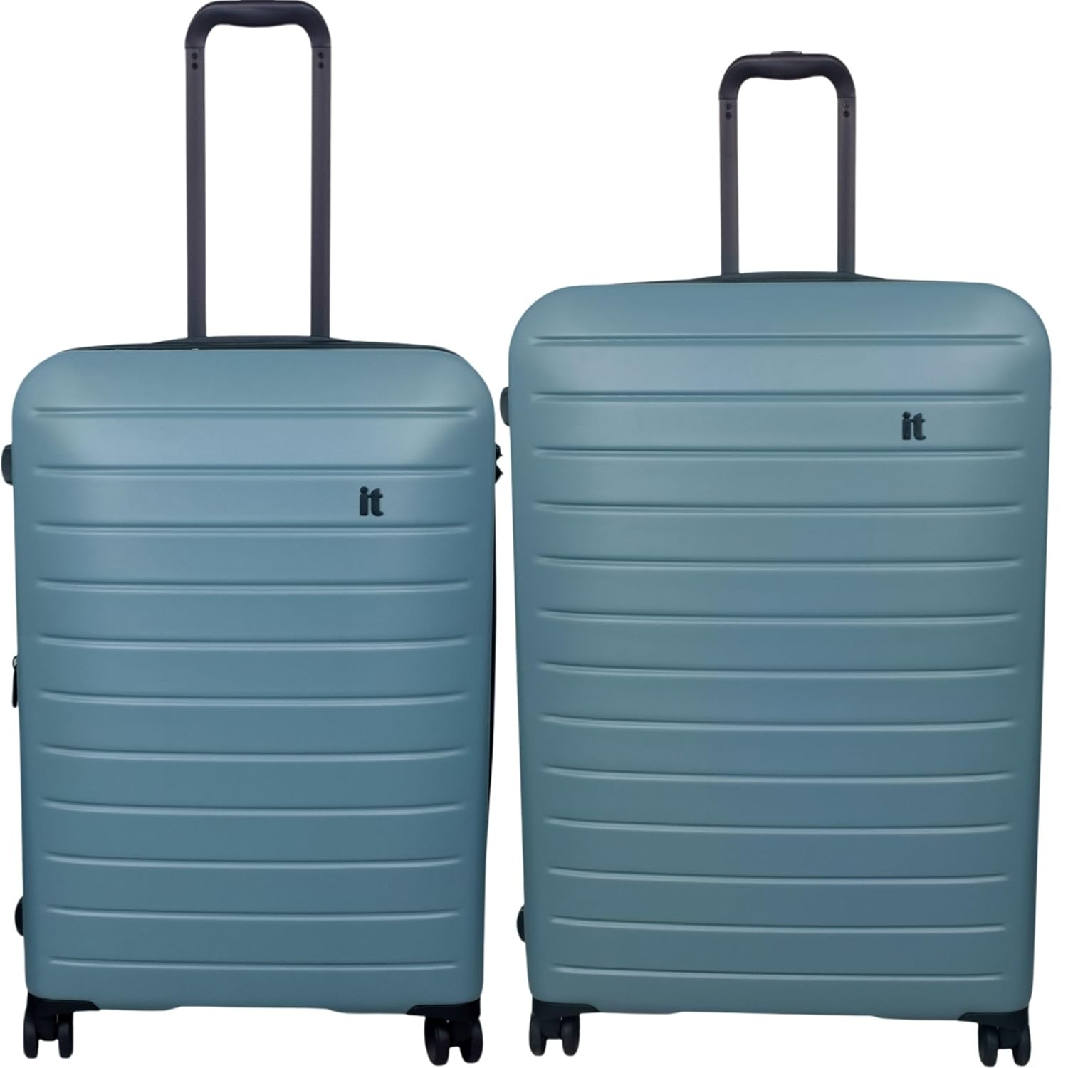 it luggage Legion Smoke Blue-Set of 2- Large & Medium -80 & 70 cms Expandable Hardsided 8 Wheel Trolley Luggage with TSA Lock