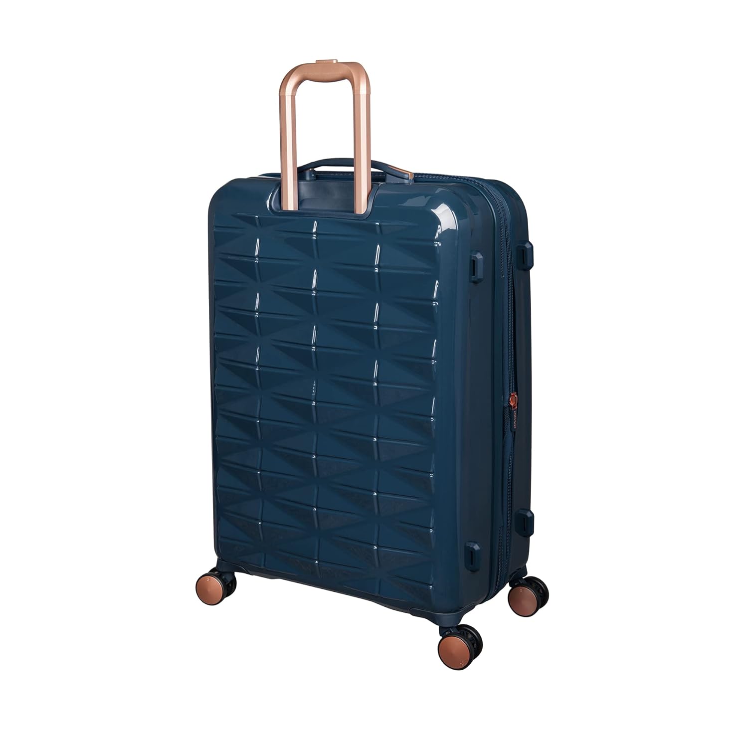 it luggage Certify Peacock Navy-Medium-24 inches Expandable PC Hardsided with TSA Lock 8 Wheel Trolley Bag