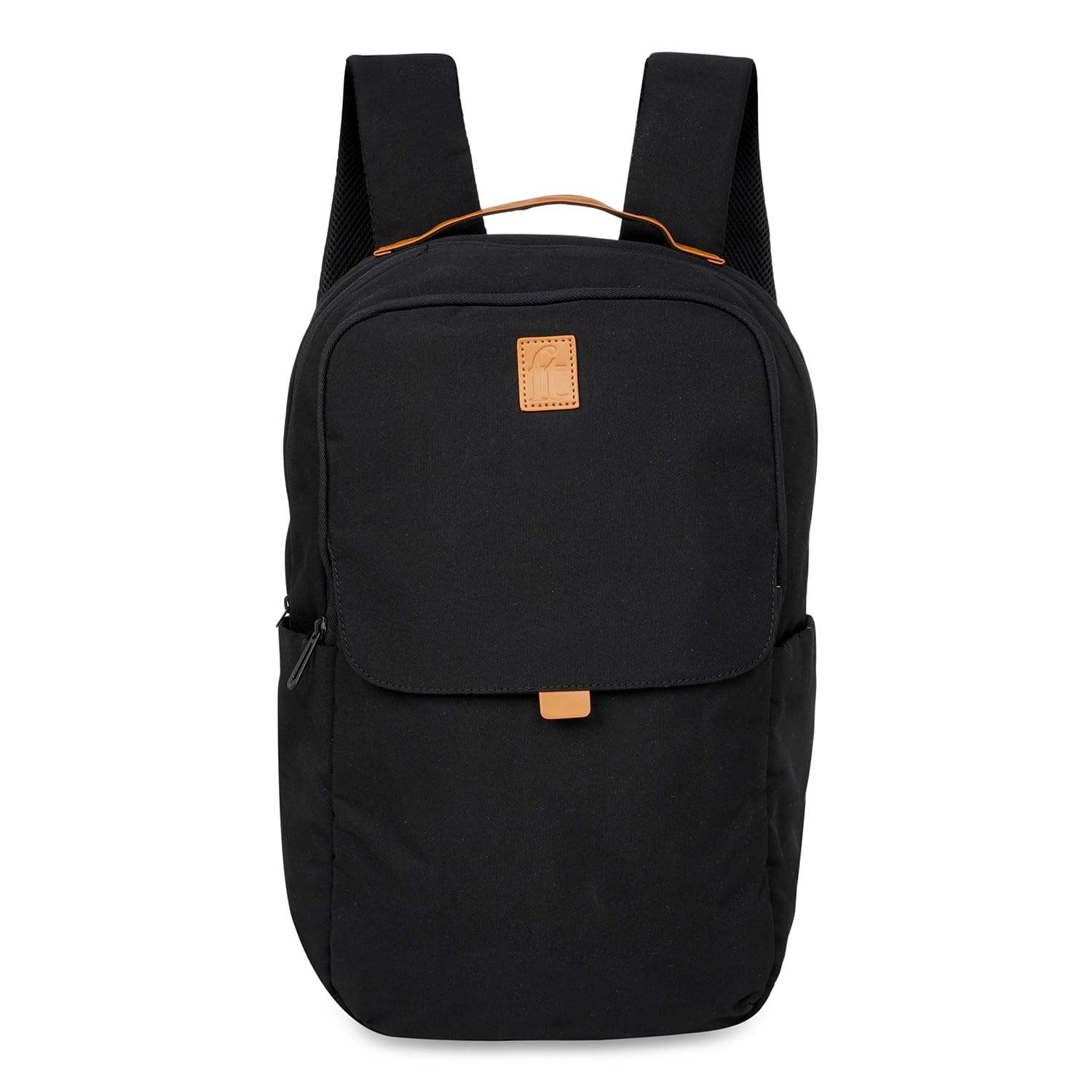 ft Backpack Daily Black with Vegan Leather Trimmings Eco Responsible with 2 main compartments Padded Laptop & Ipad section, Organizer, Premium Key holder Fashion Backpack for Men and Women