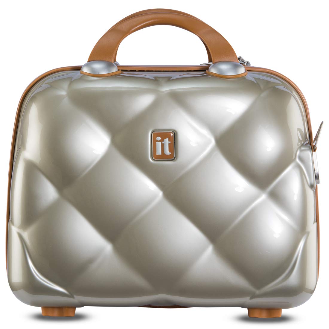 it luggage- Vanity Case-St. Tropez-Champagne with Tan trimmings-14 inches-Hand Bag- Cosmetic box-Hardsided-PC-36cms