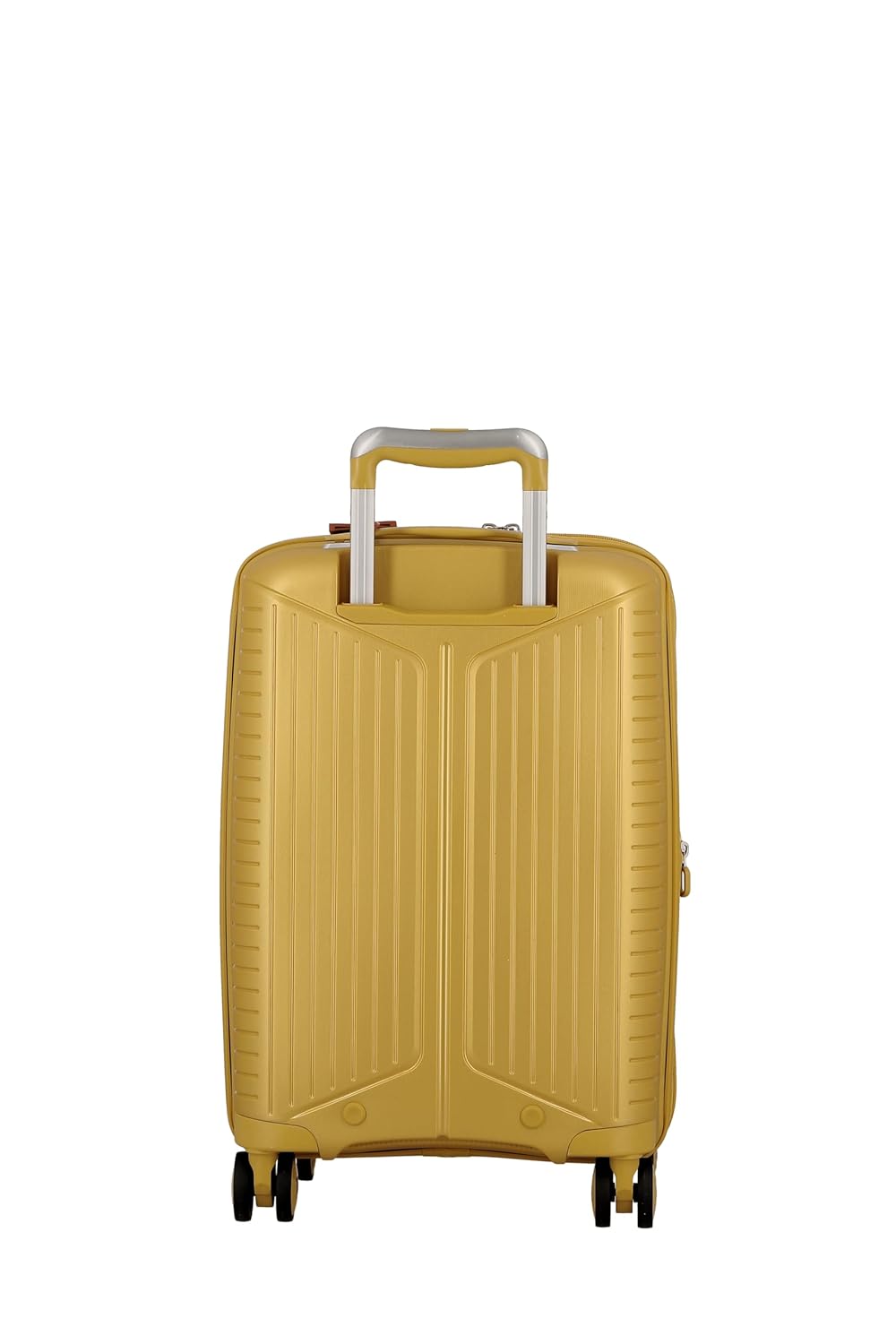 EVAE EV20 Metallic Yellow-Cabin-55cm Expandable Hardsided 8 Wheel Luggage with TSA Lock, Shoe Pouch, Wet Pouch, Laundry Bag and Silicone Name tag