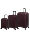 it luggage Quaint Advent Dark Wine with Black Trimmings Set of 3- Large,Medium,Cabin-28,24,20 inches Expandable Hardsided Travel Bag with Wet Pouch,TSA Lock and Shoe Pouch 8 Wheel Luggage Trolley