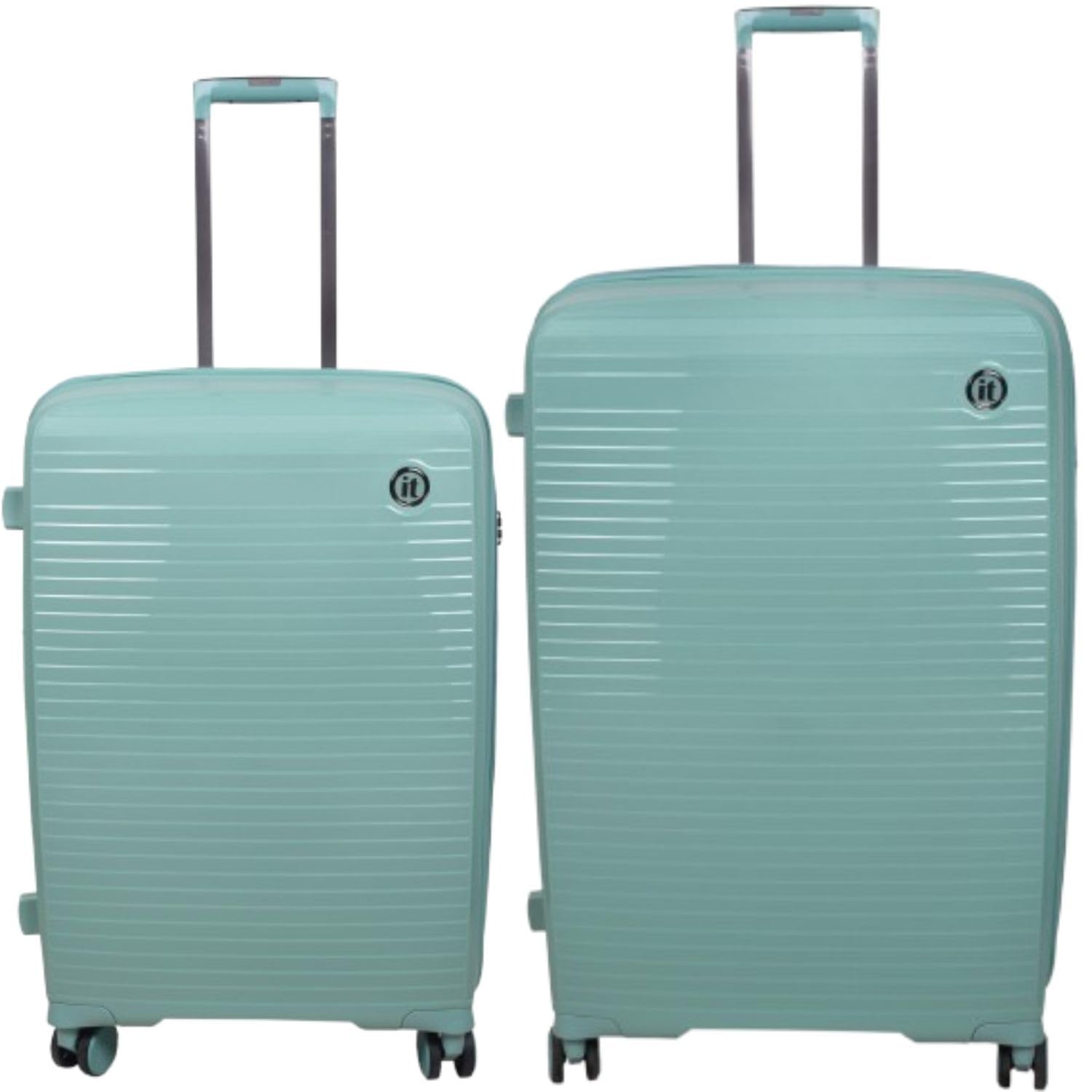 it luggage Spontaneous Green Set of 2-Large & Medium-28 & 24 inches Check-in Luggage Expandable Anti-Theft Zipper Polypropylene Hardsided with TSA Lock 8 Wheel Trolley Bag