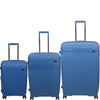 it luggage Spontaneous Blue Set of 3-Large, Medium & Cabin-20,24,28 inches Expandable Anti-Theft Zipper Polypropylene Hardsided with TSA Lock 8 Wheel Trolley Bag