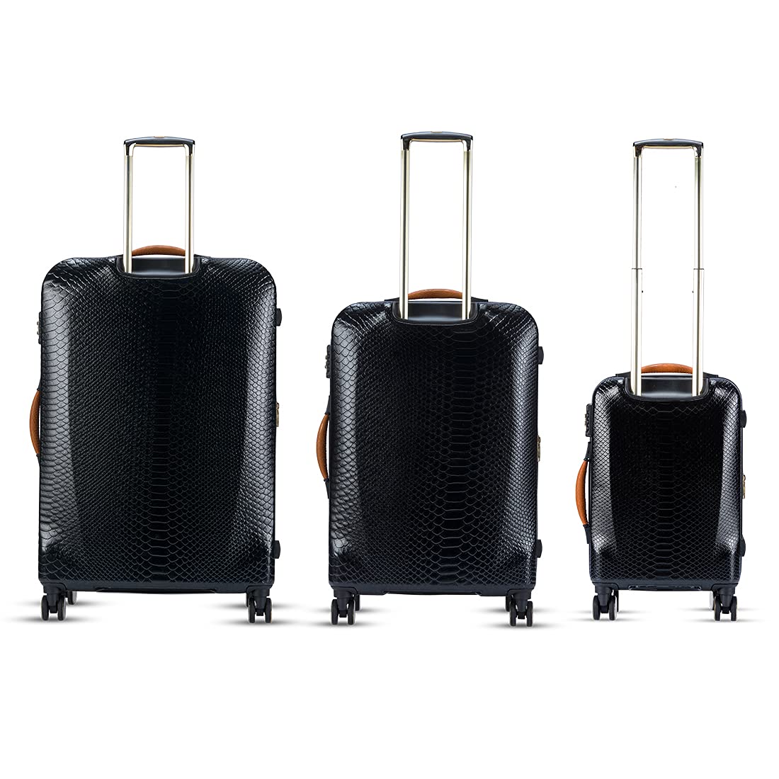 it luggage Resolute Hard Suitcase | Expandable Small, Medium, Large Set of 3 Travel Bag | 8 Wheel Trolley | 16-2406-08 | Black, 47,63.5,73.7cm