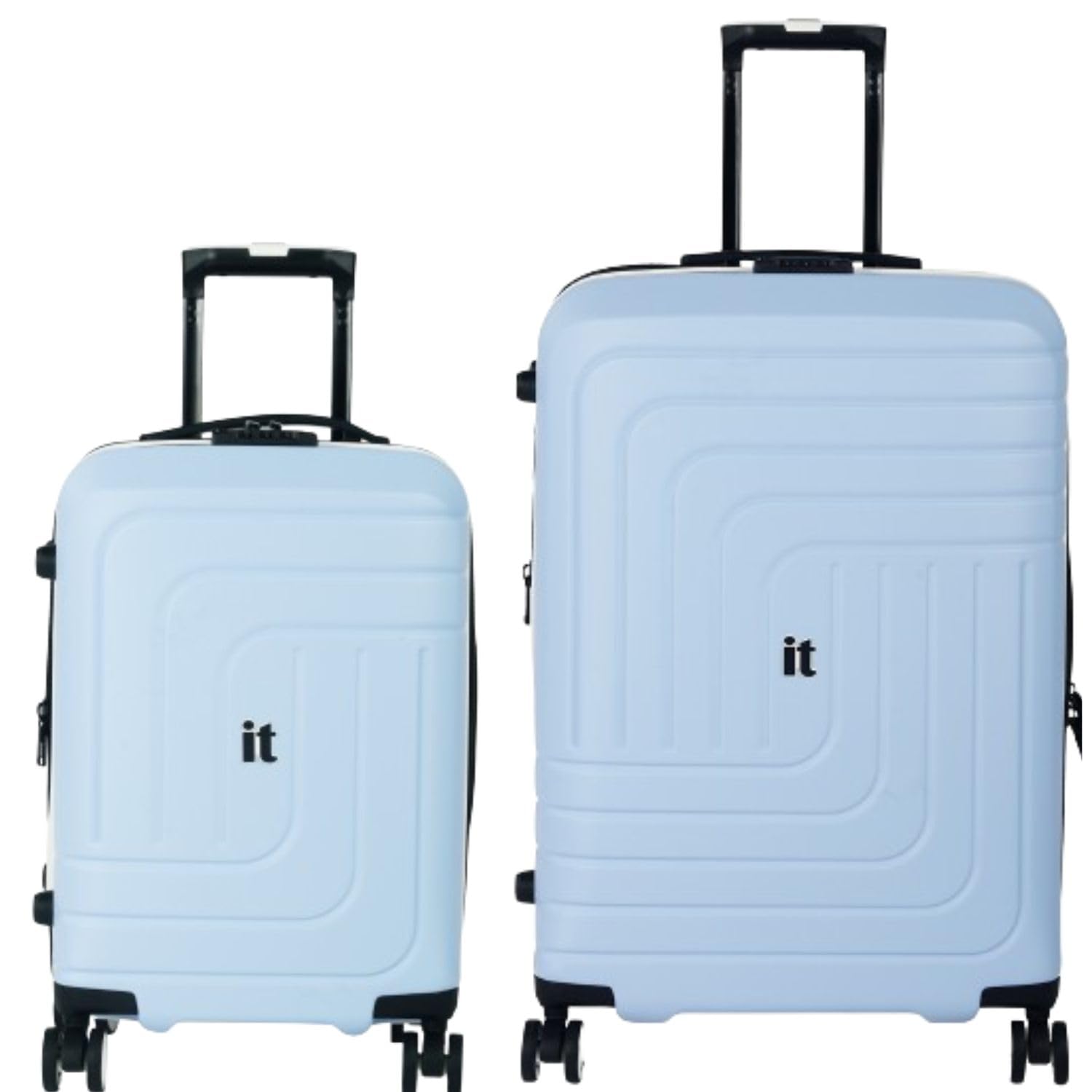 it luggage-Convolved-Blue Sky-Set of 2- Large & Cabin-28 & 20 inches-Expandable Hardsided Suitcase Travel Bag 8 Wheel Trolley Bag with Wet Pouch & TSA Lock-80cm,54cm