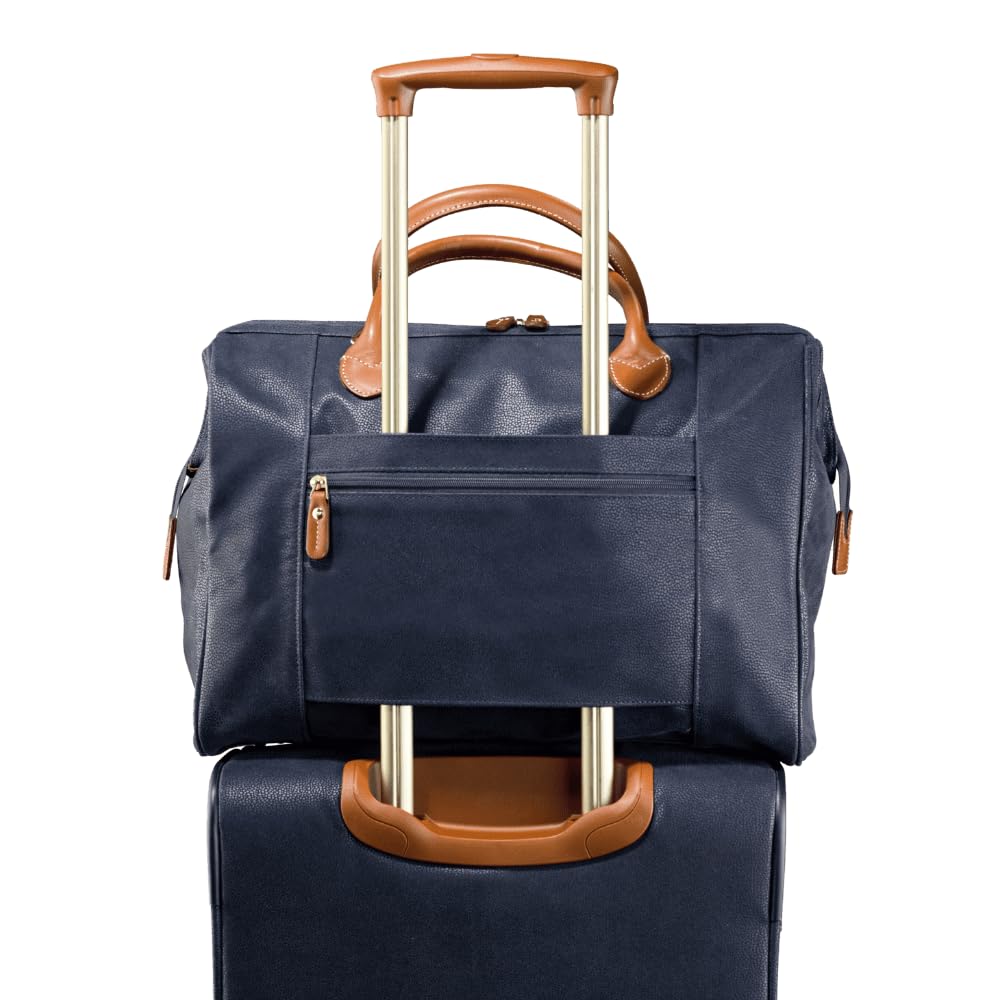 JUMP Uppsala Doctor Duffle Bag-Navy Blue-Cabin-50 cms Polysuede Material with Leather Trimmings Carry-on Fashion Travel Bag for Men and Women