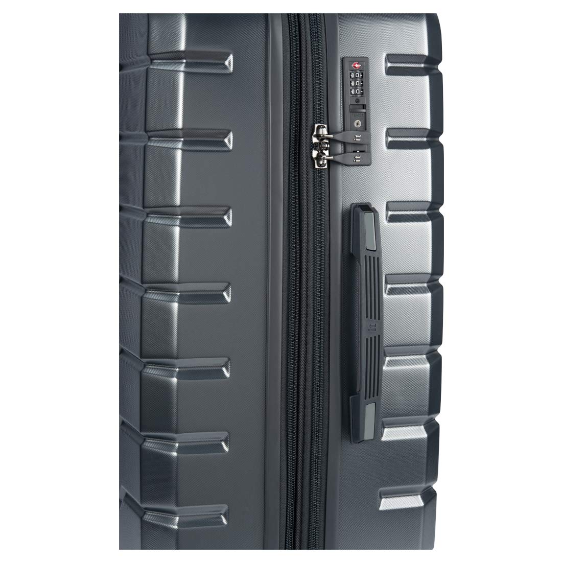 it luggage -Prosperous-Metallic Grey-Large-80cms | Expandable | Polycarbonate | Hardsided Suitcase |Travel Bag | 8 Wheel Trolley Bag