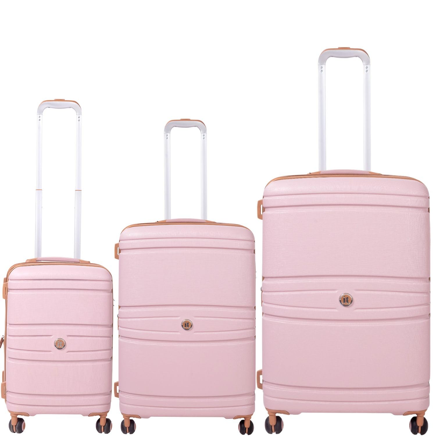 it luggage-Quintessential-Mauve Pink-Set of 3-Large, Medium & Cabin- 28,24,20 inches Expandable Hard Case Beautiful Interior with Wet Pouch Carry-on & Check-in Luggage 8 Wheel Trolley Bag