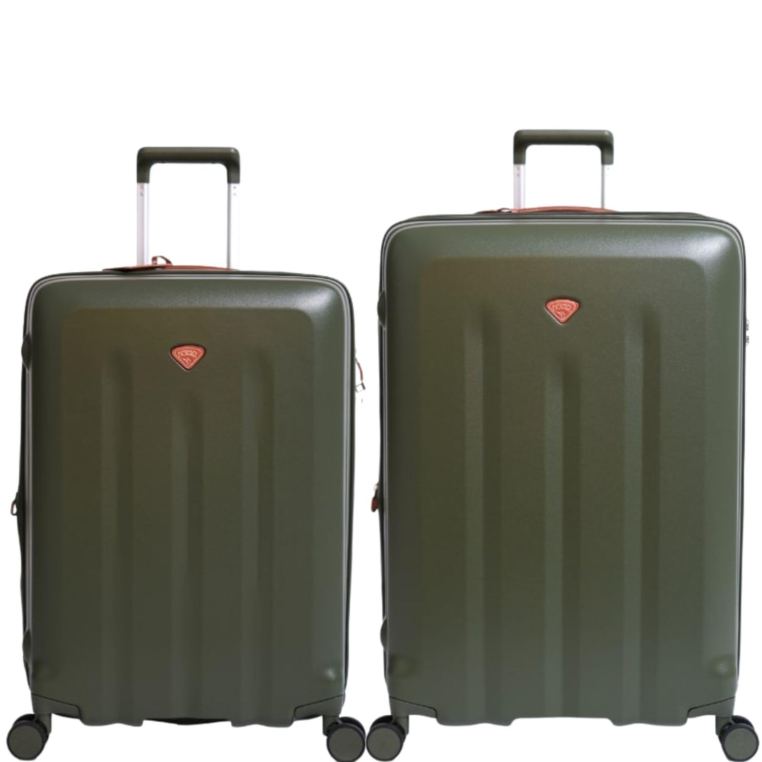Uppsala Rigid-Moss Green-Set of 2-Large & Medium -76, 69 cm Expandable Hardsided 8 Wheel Luggage with TSA Lock, Anti-Theft Zipper, Name Tag and Luggage Cover