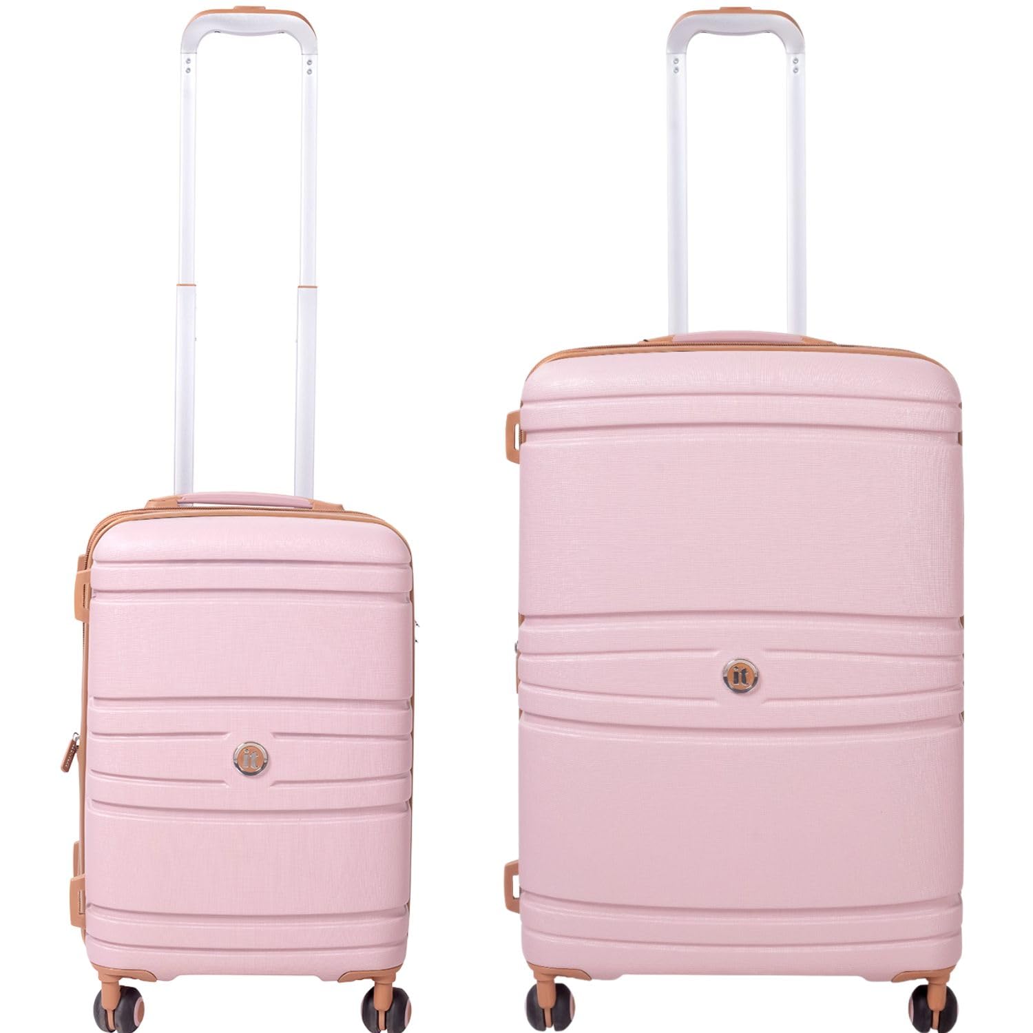 it luggage-Quintessential-Mauve Pink-Set of 2-Large & Cabin- 28,20 inches Expandable Hard Case Beautiful Interior with Wet Pouch Carry-on & Check-in Luggage 8 Wheel Trolley Bag