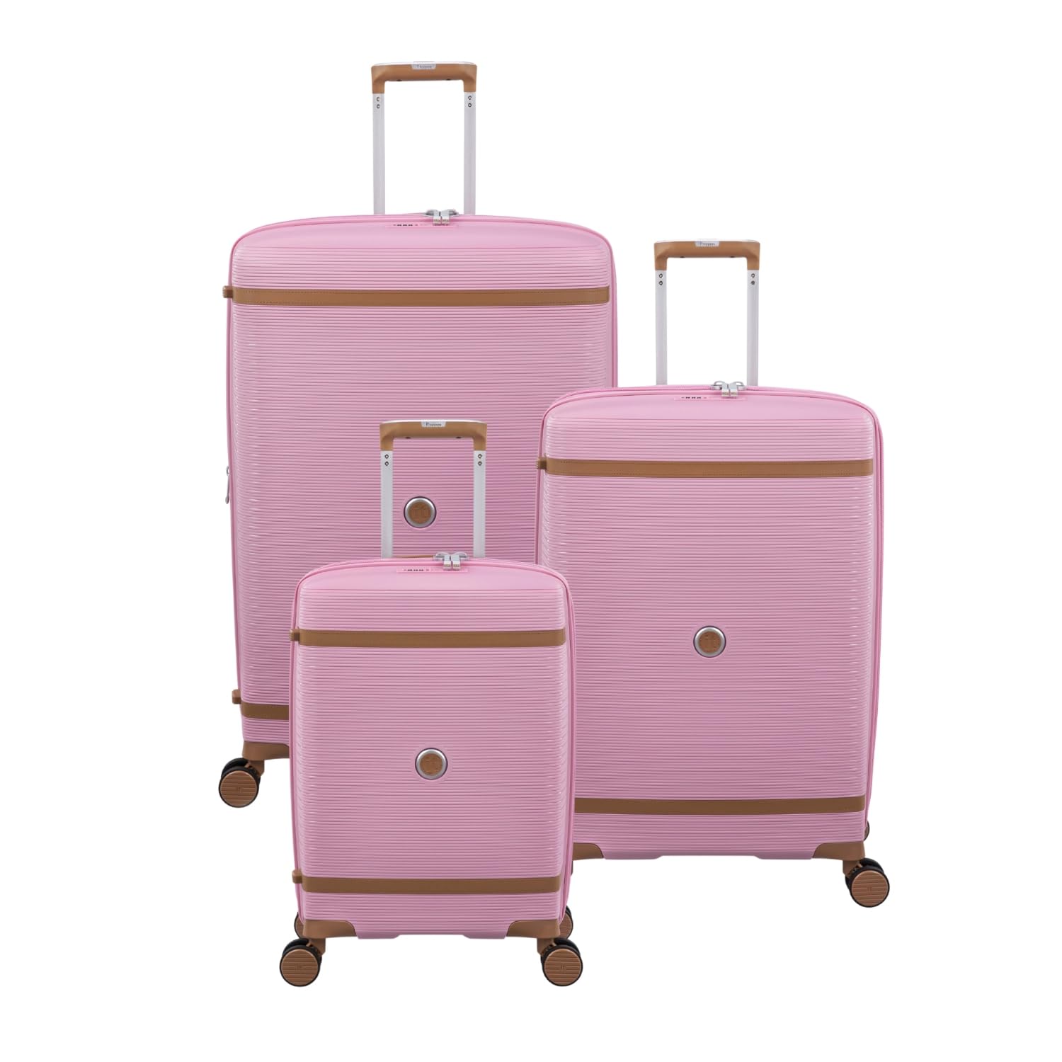 it luggage Illustrious Rose Pink-Set of 3-Large, Medium, Cabin-28,24 &20 inches Expandable Check-in Luggage Hard Case Beautiful Interior 8 Wheel Trolley Bag