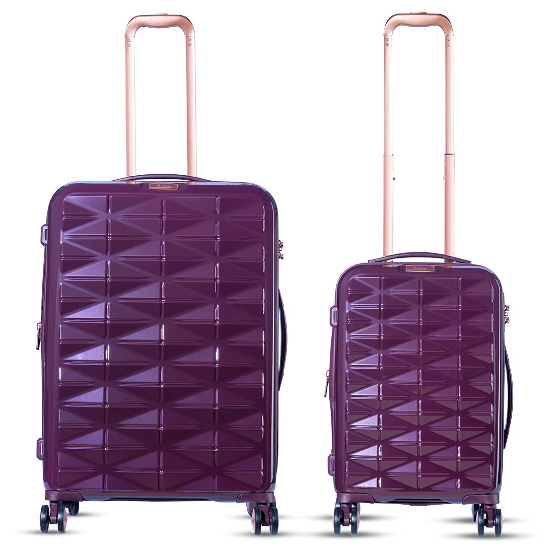 it luggage Certify PurpleSet of 2- Medium & Cabin-24 & 20 inches Expandable PC Hardsided with TSA Lock 8 Wheel Trolley Bag