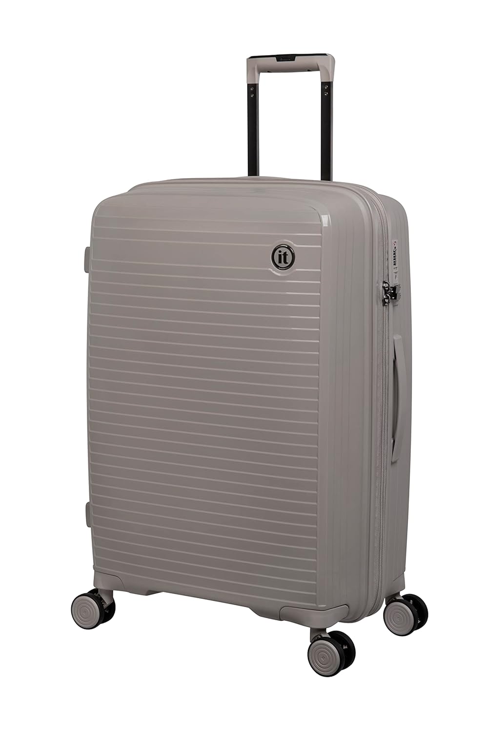 it luggage Spontaneous Feather Grey Set of 2- Medium & Cabin-24 & 20 inches Expandable Anti-Theft Zipper Polypropylene Hardsided with TSA Lock 8 Wheel Trolley Bag