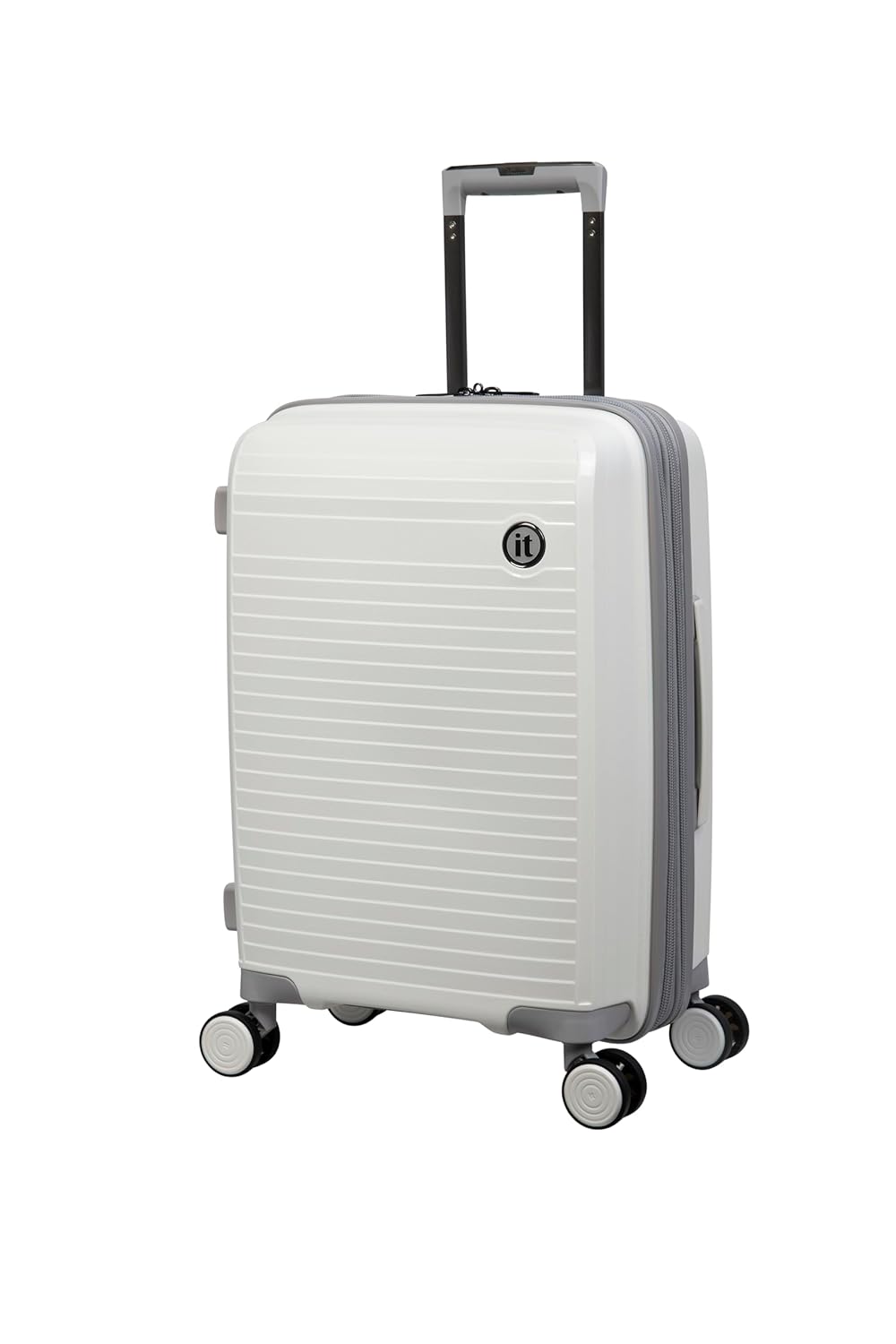 it luggage Spontaneous White Cabin-20 inches Carry-on Luggage Expandable Anti-Theft Zipper Polypropylene Hardsided with TSA Lock 8 Wheel Trolley Bag