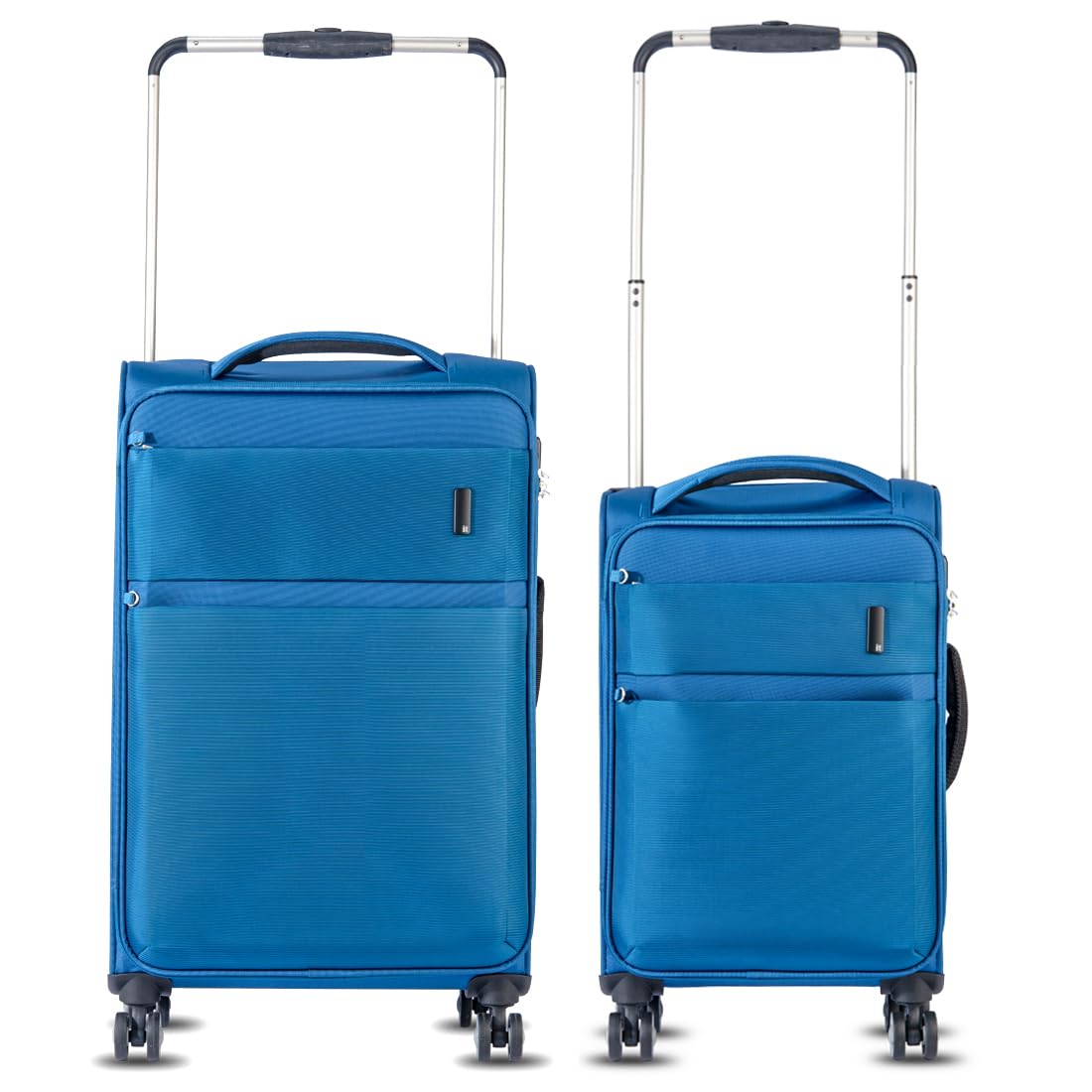 it luggage| World's Lightest Bag| Debonair-Two Tone Blue-Set of 2-Medium & Cabin-70cm & 54cm-Softsided- Fashion Luggage Suitcase |Lightweight Travel Bag|8 Wheel Trolley Bag
