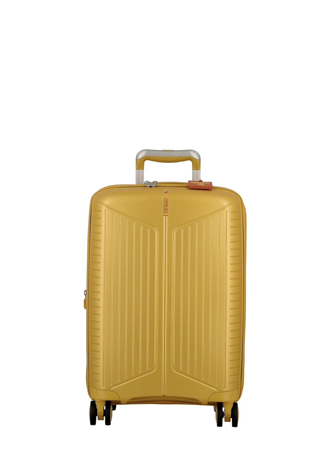 EVAE EV20 Metallic Yellow-Cabin-55cm Expandable Hardsided 8 Wheel Luggage with TSA Lock, Shoe Pouch, Wet Pouch, Laundry Bag and Silicone Name tag