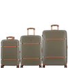 Cassis Riviera-Khaki-Set of 3-Large, Medium & Cabin-77, 66,55 cm Eco Responsible Expandable Hardsided 8 Wheel Luggage with TSA Lock, Anti-Theft Zipper, Name Tag and Luxury Bag Cover