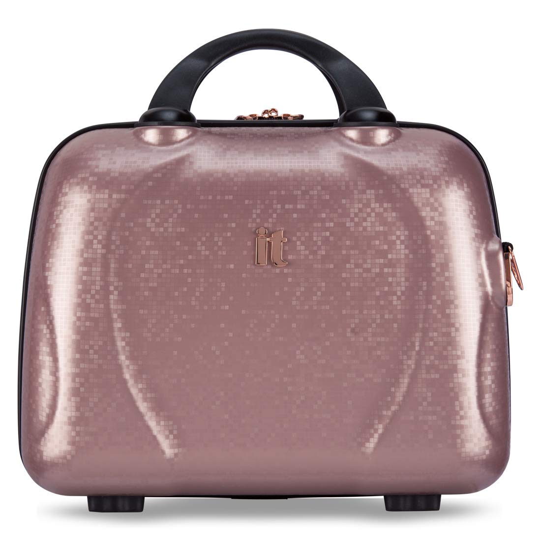 Vanity Case-Sparkle-Pink-13.8 Inches Fashion Handbag for Women Hardsided Polycarbonate Make up Box Cosmetic Bag -35Cm