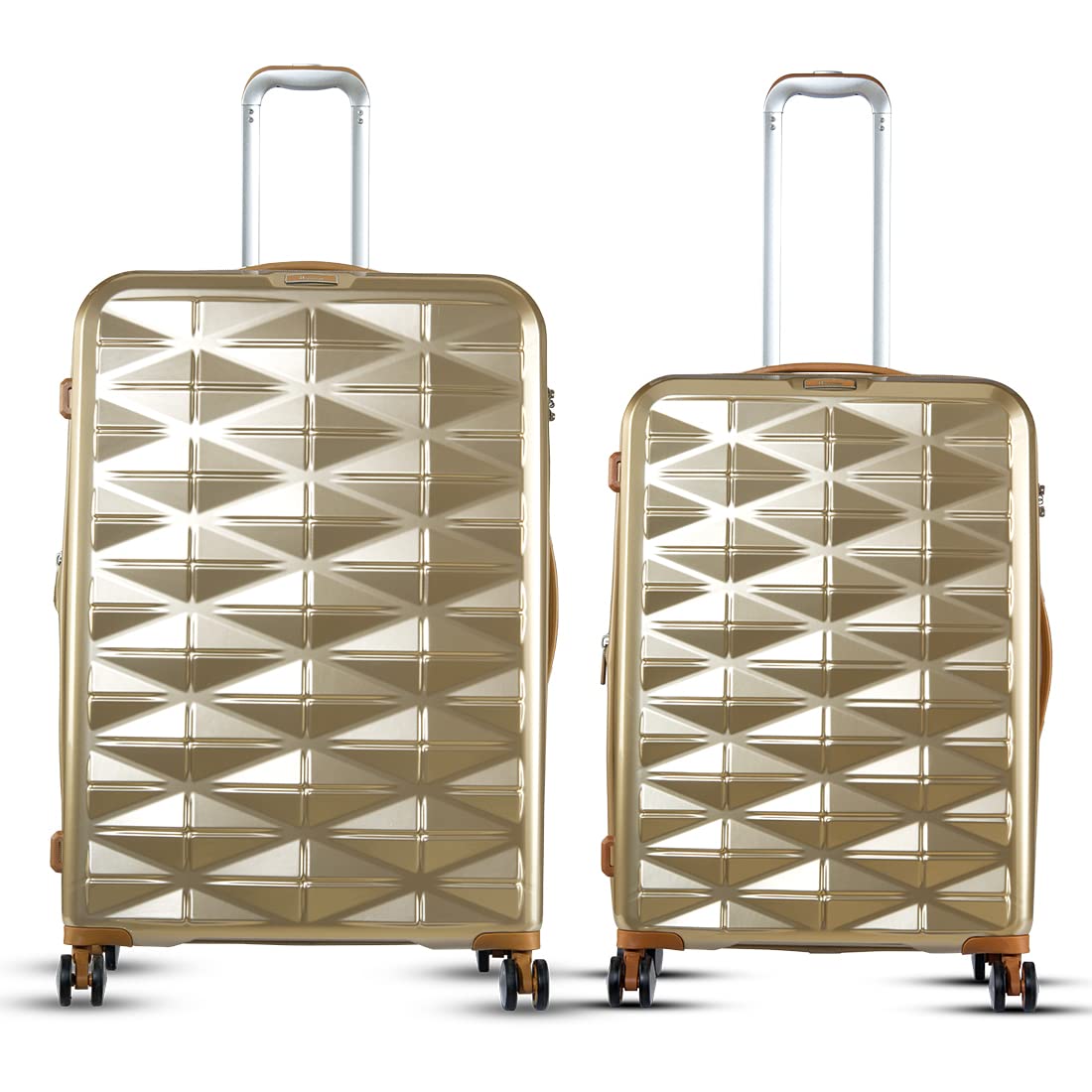 it luggage Certify Golden-Set of 2-Large & Medium-28 & 24 inches Expandable PC Hardsided with TSA Lock 8 Wheel Trolley Bag
