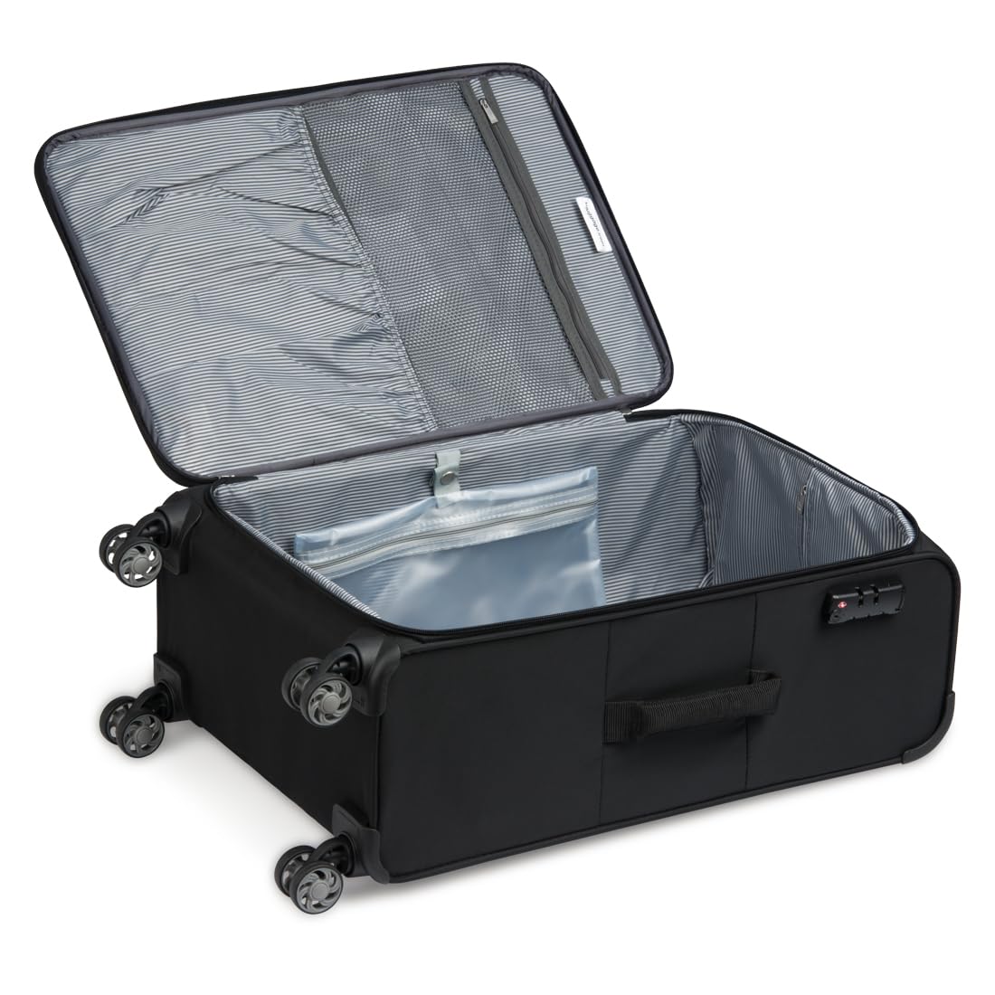 it luggage Polyester | World's Lightest Bag-Debonair- Medium- Black-70Cm| Softsided- Check-in Luggage |8 Wheel Trolley Bag, Spinner