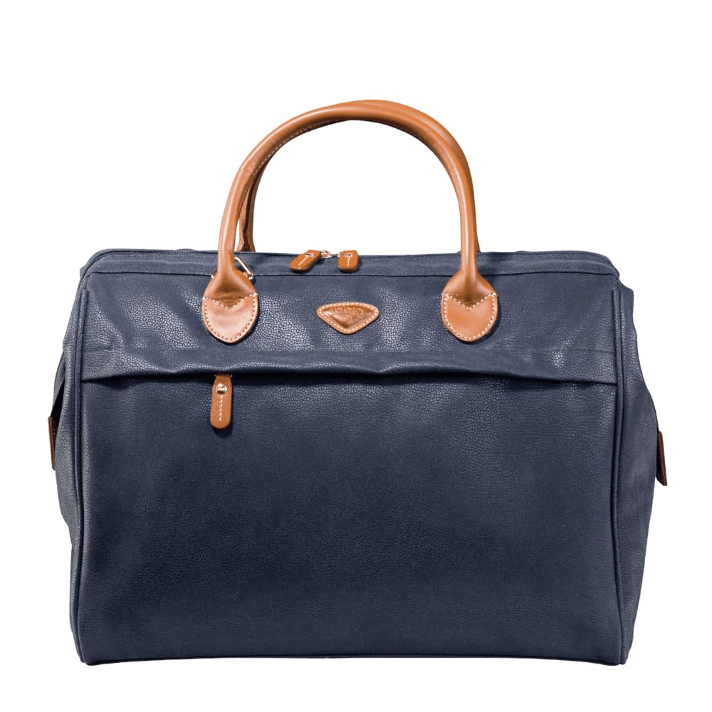 JUMP Uppsala Doctor Duffle Bag-Navy Blue-Cabin-50 cms Polysuede Material with Leather Trimmings Carry-on Fashion Travel Bag for Men and Women