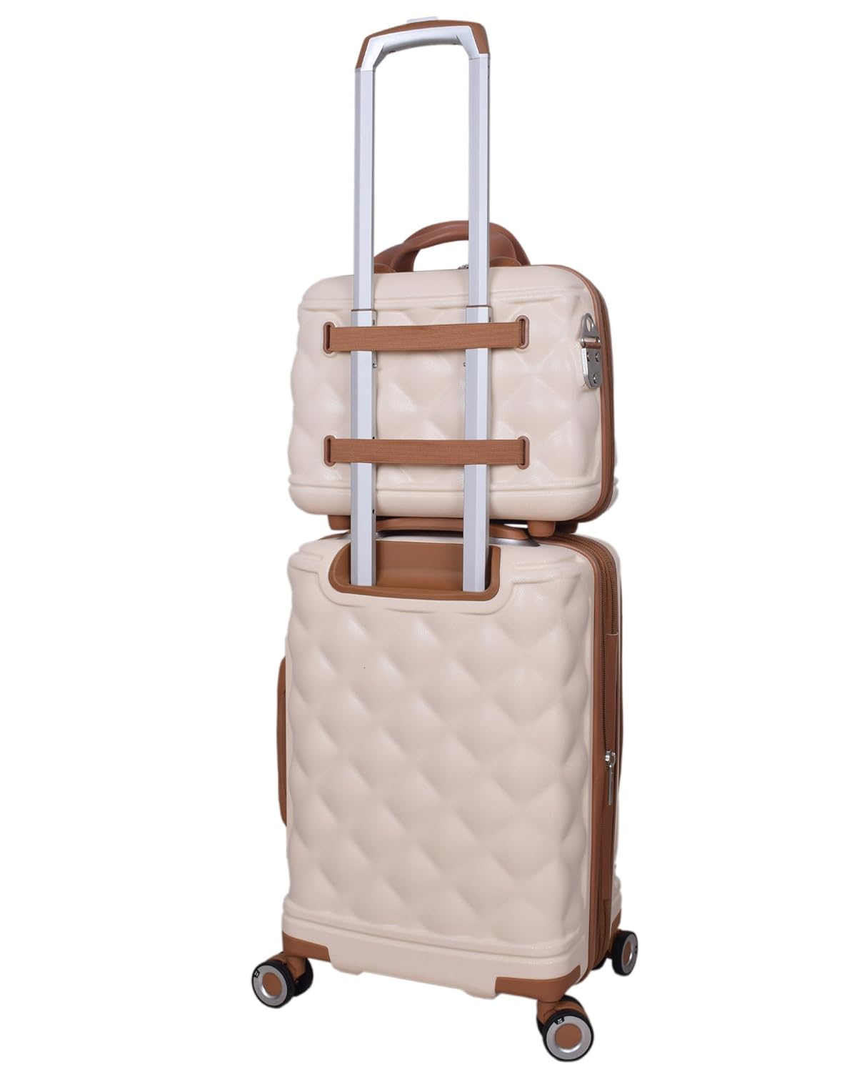 it luggage- Vanity Case-Indulging Cream with Tan trimmings Beautiful Interior Hand bag Cosmetic box Hardsided 30cms