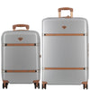 Cassis Riviera-Silver-Set of 2-Large, Cabin-77,55cm Eco Responsible Expandable Hardsided 8 Wheel Luggage with TSA Lock, Anti-Theft Zipper, Name Tag and Luxury Bag Cover