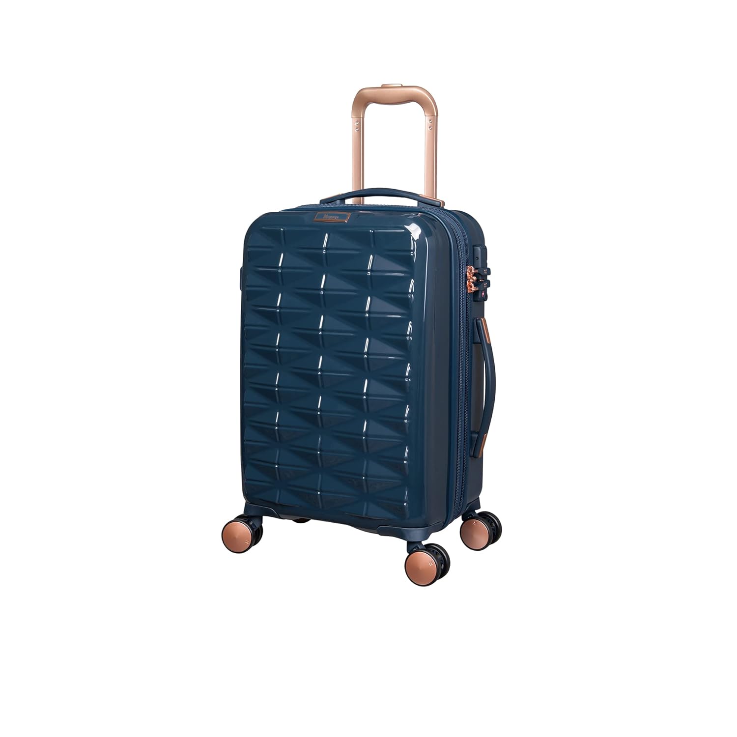 it luggage Certify Peacock Navy Cabin-20 inches Expandable PC Hardsided with TSA Lock 8 Wheel Trolley Bag