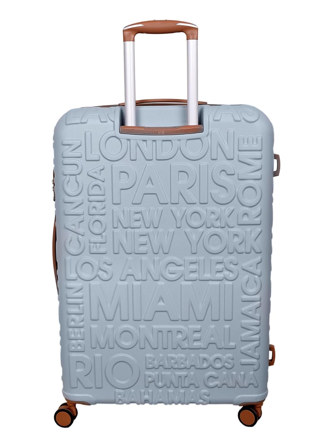 it luggage-Destinations-Pearl Blue-Medium-24 inches-Expandable Hardsided Suitcase Travel Bag 8 Wheel Trolley Bag with TSA Lock & Wet Pouch Inside