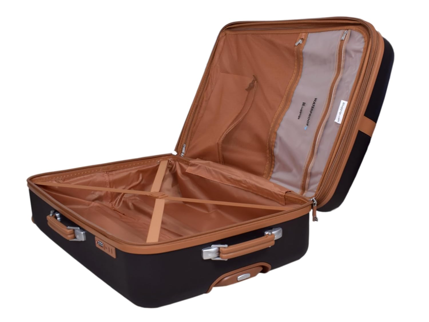 it luggage Shoreside Brown-Large-28 inches Expandable Check-in Luggage with Wet Pouch Inside Hard Case Beautiful Interior 8 Wheel Trolley Bag