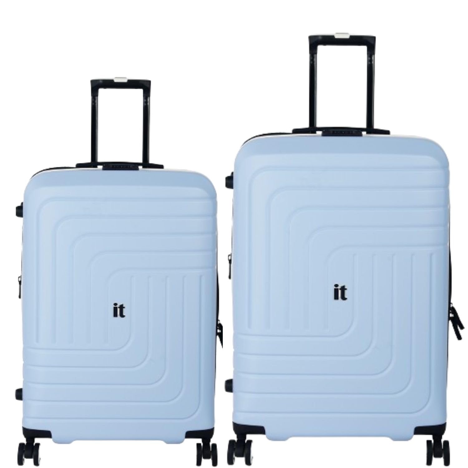 it luggage-Convolved-Blue Sky-Set of 2-Large& Medium-28 & 24 inches-Expandable Hardsided Suitcase Travel Bag 8 Wheel Trolley Bag with Wet Pouch & TSA Lock-70cm,80cm