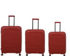 it luggage Eco Tough German Red Set of 3-Large, Medium & Cabin-20,24,28 inches Expandable Eco-Friendly Polypropylene Hardsided with TSA Lock & Wet Pouch Inside 8 Wheel Trolley Bag