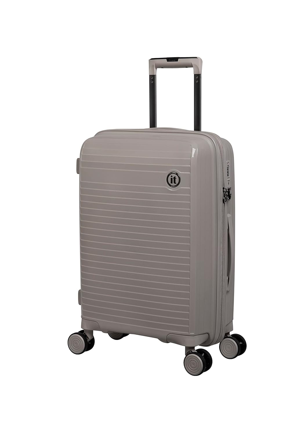 it luggage Spontaneous Feather Grey Cabin-20 inches Expandable Anti-Theft Zipper Polypropylene Hardsided with TSA Lock 8 Wheel Trolley Bag