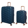 it luggage Certify Peacock Navy-Set of 2- Large & Cabin-28 & 20 inches Expandable PC Hardsided with TSA Lock 8 Wheel Trolley Bag