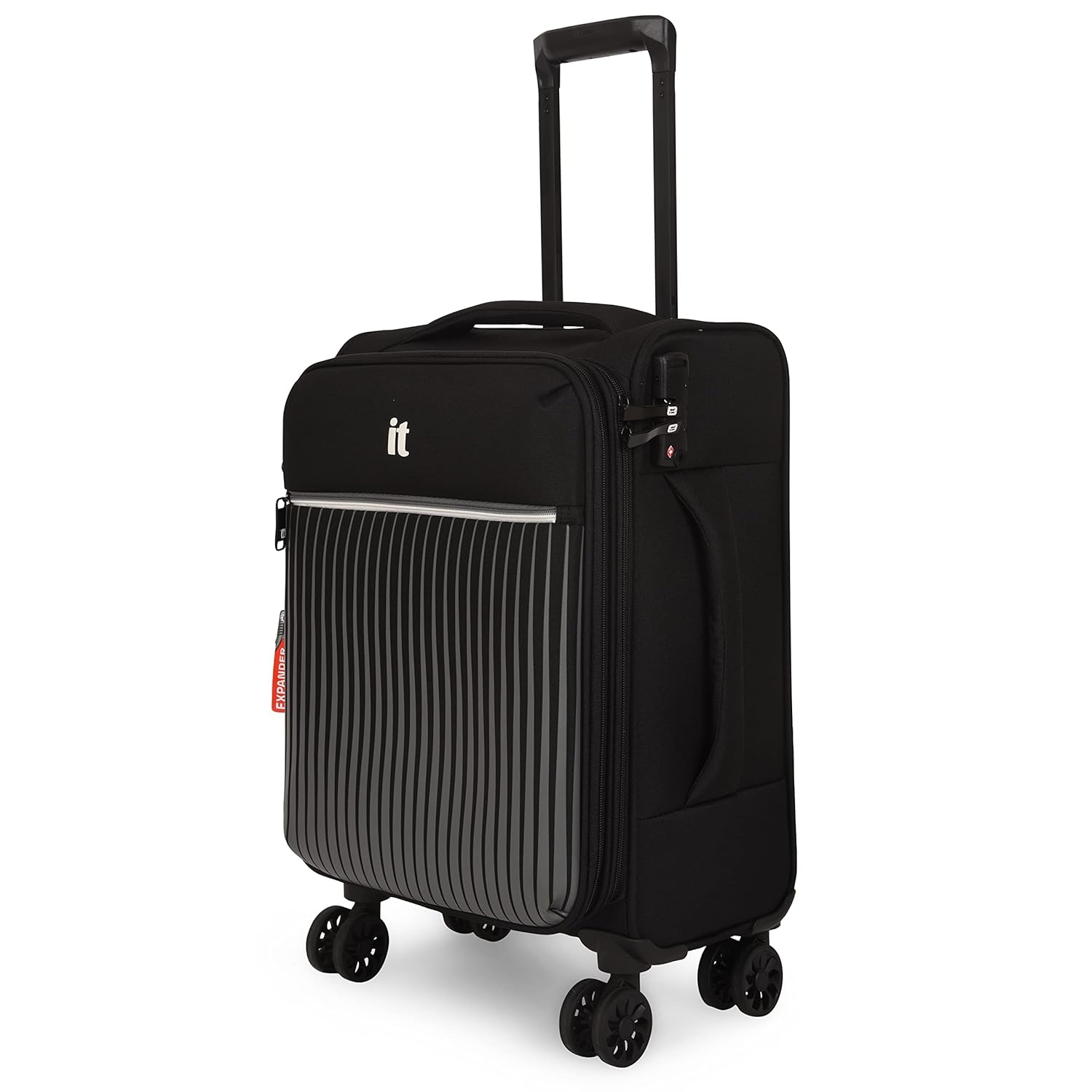 it luggage The Lite- Black -Cabin-20 inches Expandable Softsided with TSA Lock 8 Wheel Trolley Bag