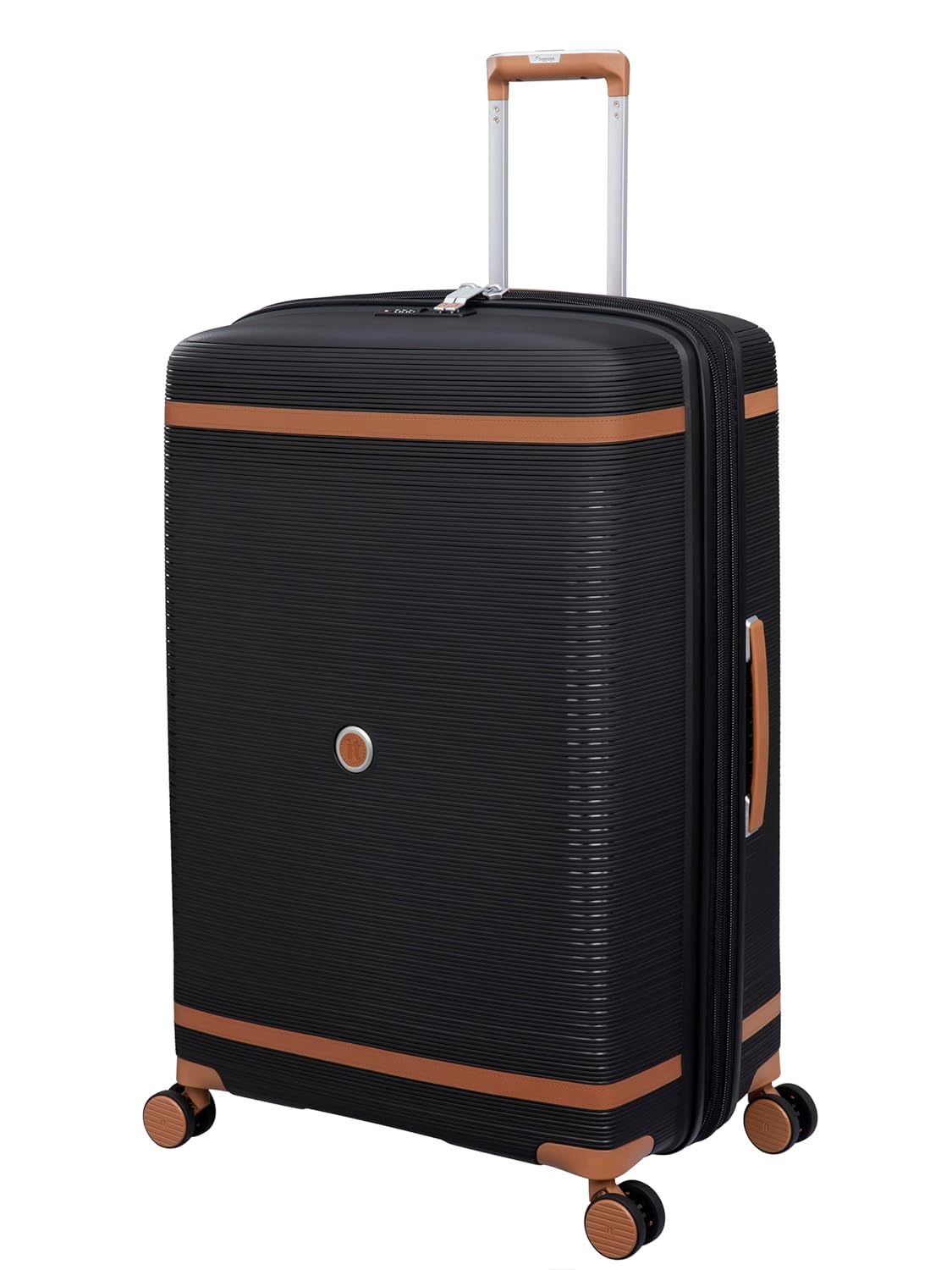 it luggage Illustrious Black-Large-28 inches Expandable Check-in Luggage Hard Case Beautiful Interior 8 Wheel Trolley Bag