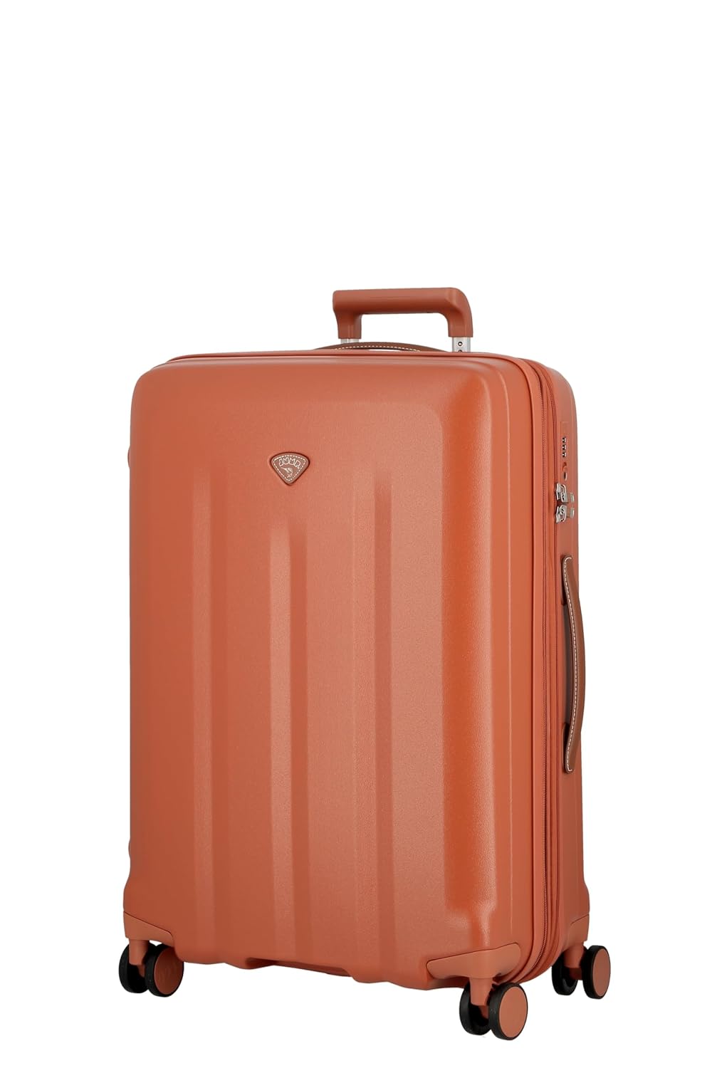 Uppsala RIGID-Terracota-Medium-69 cm Expandable Hardsided 8 Wheel Luggage with TSA Lock, Anti-Theft Zipper, Name Tag with Luggage Cover