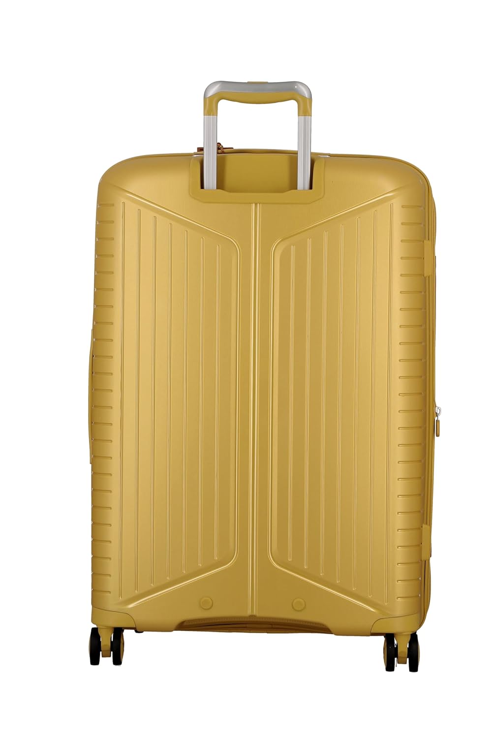 JUMP EVAE- Metallic Yellow-Set of 2-Large & Medium-76,66 cm Expandable Hardsided 8 Wheel Luggage with TSA Lock, Shoe Pouch, Wet Pouch, Laundry Bag and Silicone Name tag