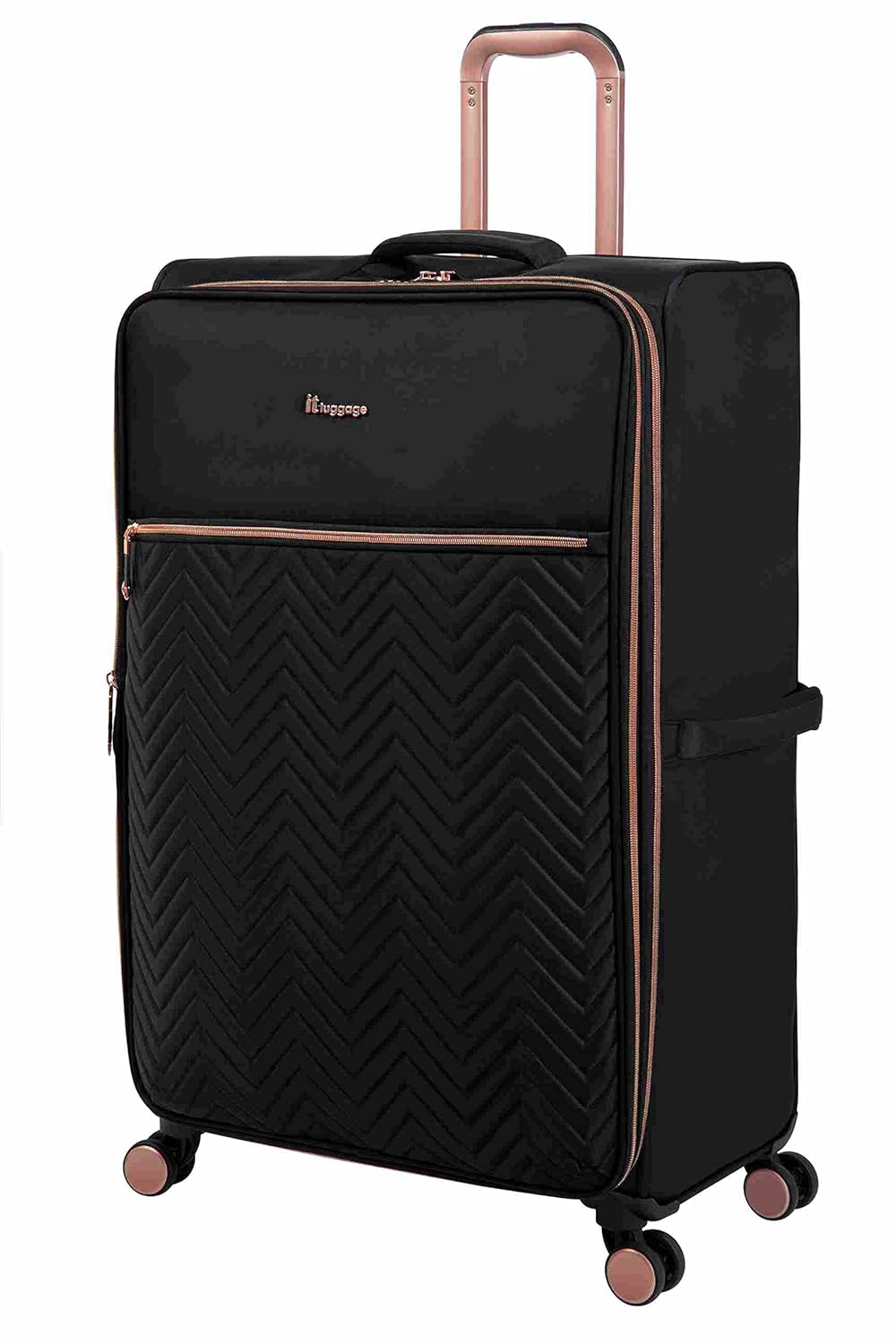 it luggage Bewitching-Black-Set of 2-Large & Medium-28,24 inches -Expandable Soft case 8 Wheel Trolley Bag with Shoe Pouch & Wet Pouch Cabin & Check-in Luggage-81cm,71cm
