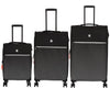 it luggage The Lite- Black-Set of 3-Large, Medium & Cabin-20,24,28 inches Expandable Softsided with TSA Lock 8 Wheel Trolley Bag