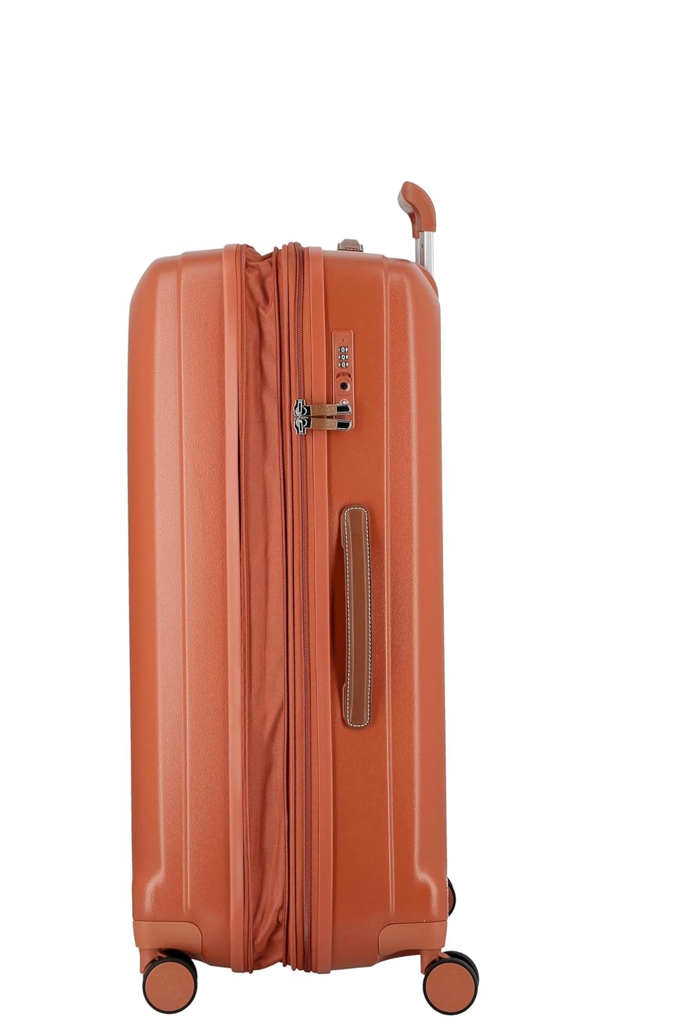 Uppsala Rigid-Terracota-Set of 2-Large & Medium -76, 69 cm Expandable Hardsided 8 Wheel Luggage with TSA Lock, Anti-Theft Zipper, Name Tag and Luggage Cover