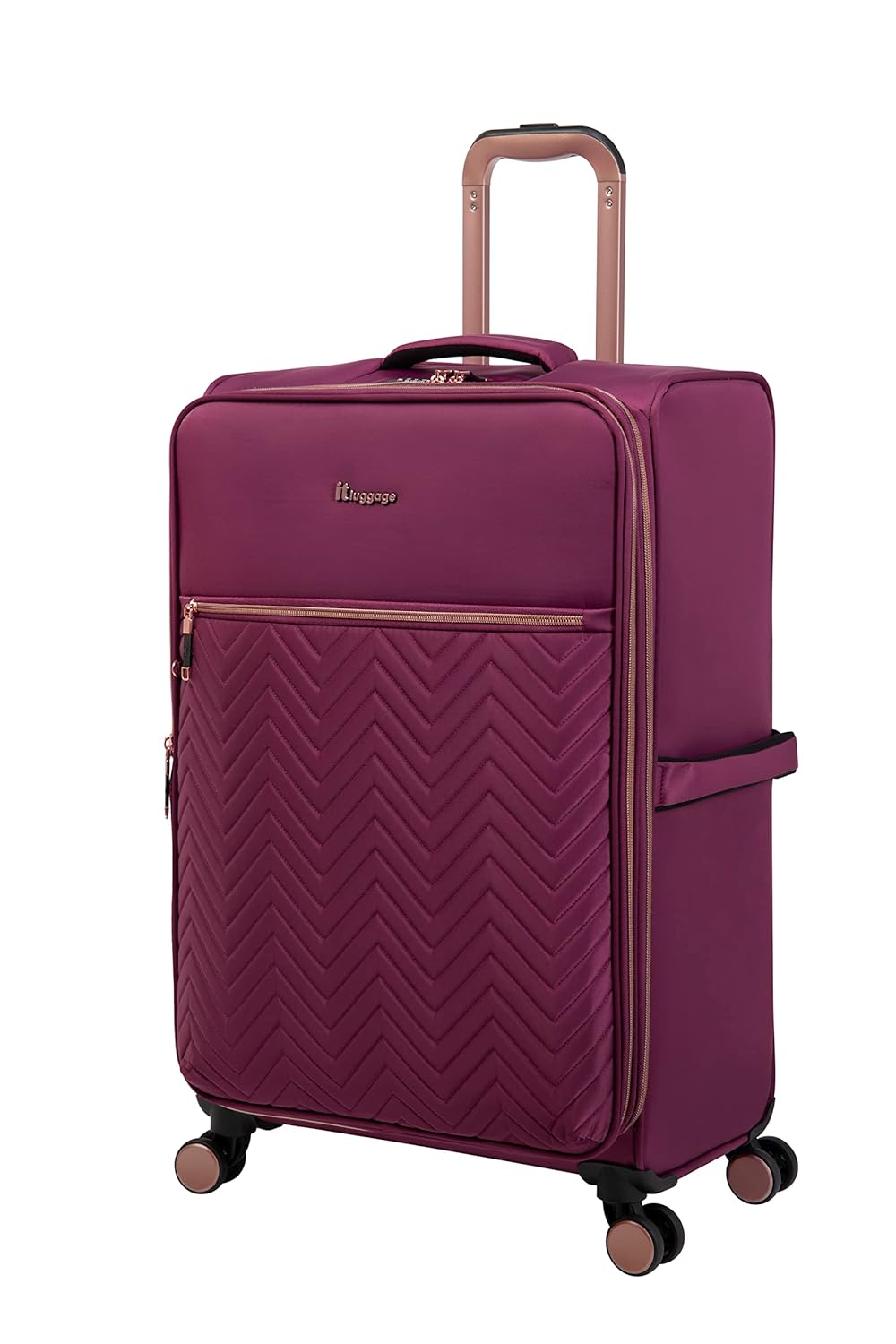 it luggage Bewitching-Purple-Medium-71cm Expandable Soft case 8 Wheel Trolley Bag Luggage Trolley with Shoe Pouch & Wet Pouch Check-in Luggage