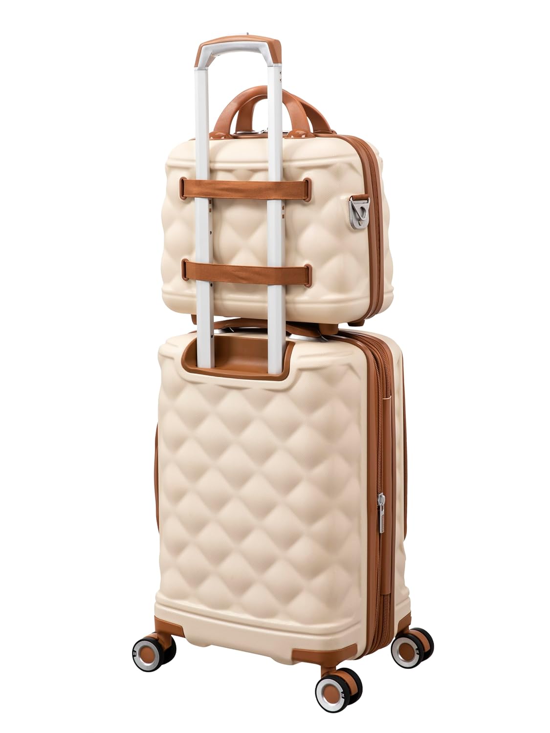 it luggage Indulging Cream -Set of 4-11,28,24,20 inches Expandable Cabin with Padded Laptop Section Hard Case Beautiful Interior 8 Wheel Trolley Bag