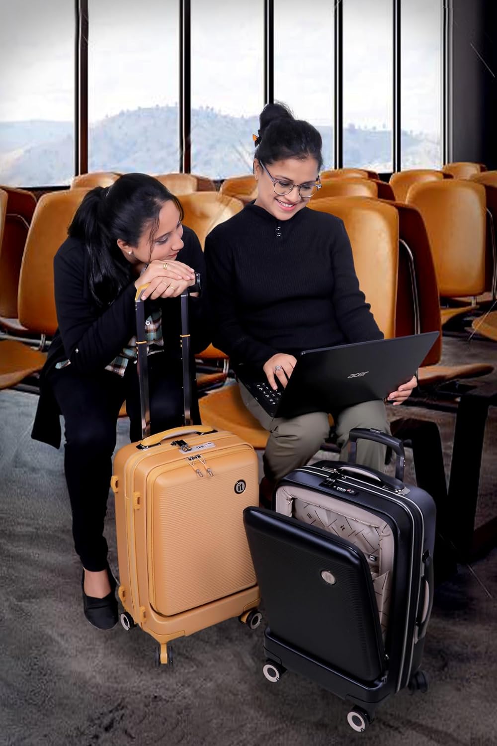 it luggage Rapidity Mustard Cabin-20 inches with Padded Laptop Section Polycarbonate Hard Case Carry-on Luggage 8 Wheel Trolley Bag with TSA Lock & Wet Pouch Inside