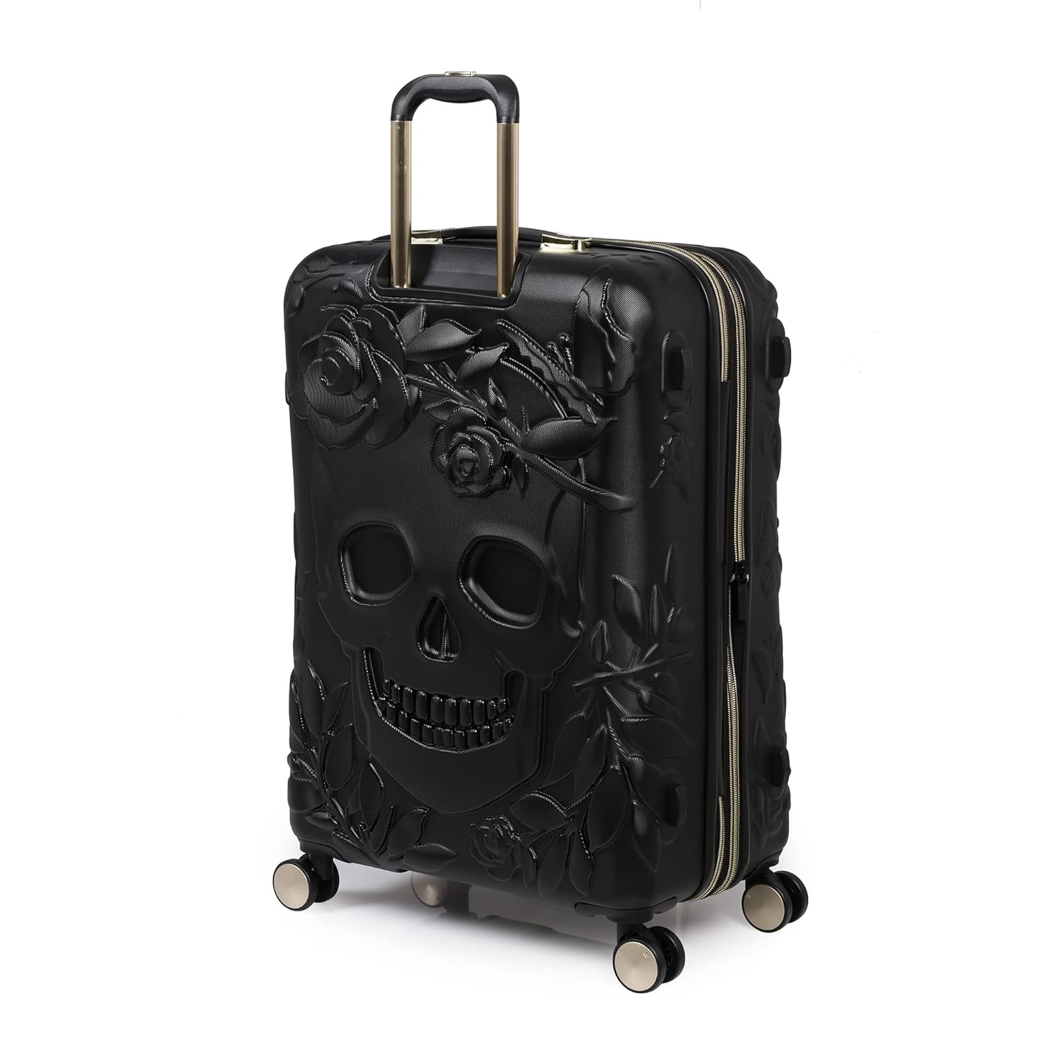it luggage Skulls II-Black with Gold Highlights Expandable Hardsided with TSA Lock & Wet Pouch Inside 8 Wheel Trolley Bag (LM)