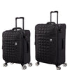 it luggage Reptilian-Black- Combo-Medium & Cabin-24 & 20 inches -Expandable- Softsided with TSA Lock 8 Wheel Trolley Bag