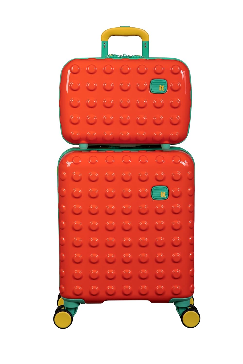 it luggage-Bobble Bloc-Vibrant Orange- Combo -Underseater -18 inches & Handheld Travel case-10 inches-Kids Luggage Hard case-Travel Bag-8 Wheel Trolley Bag