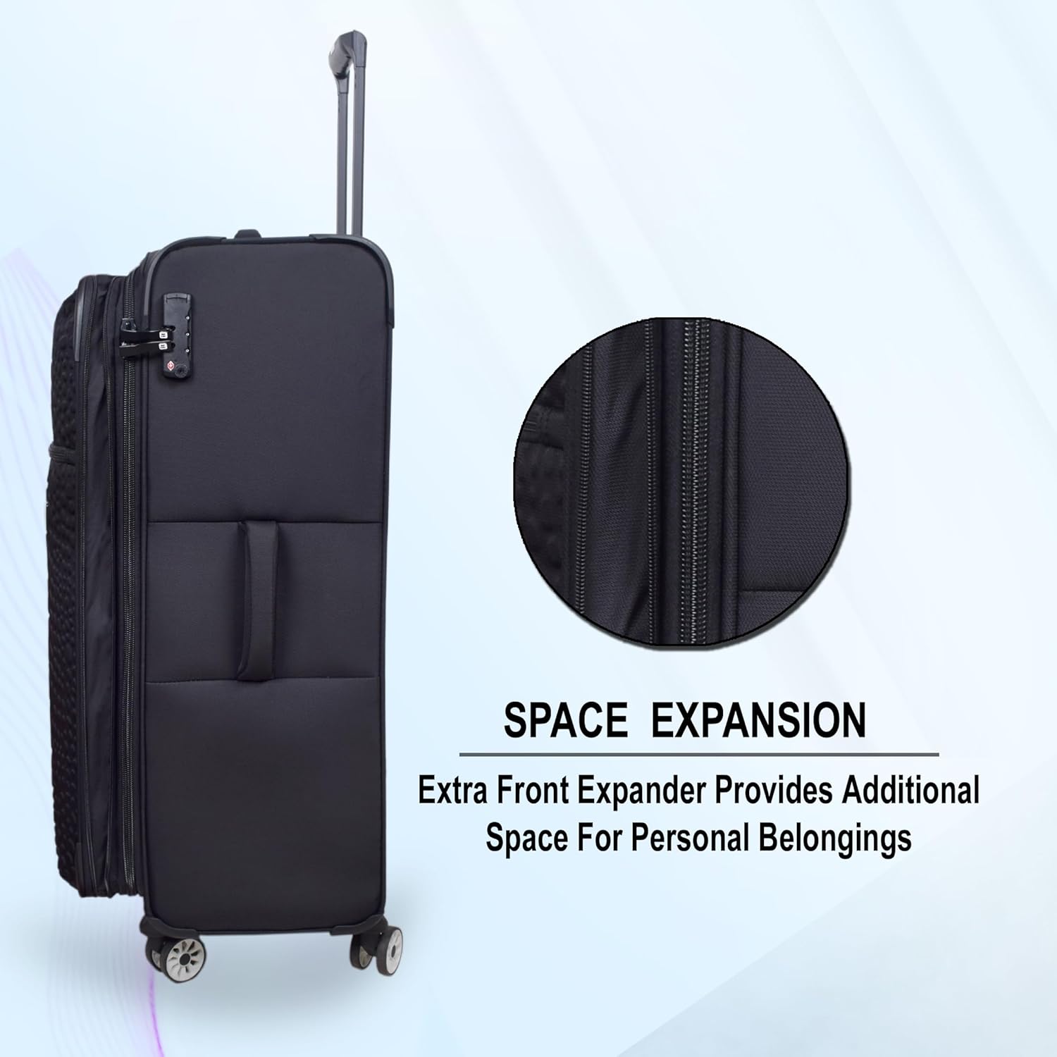 it luggage Reptilian- Black-Cabin-20 inches- Expandable -Softsided with TSA Lock 8 Wheel Trolley Bag