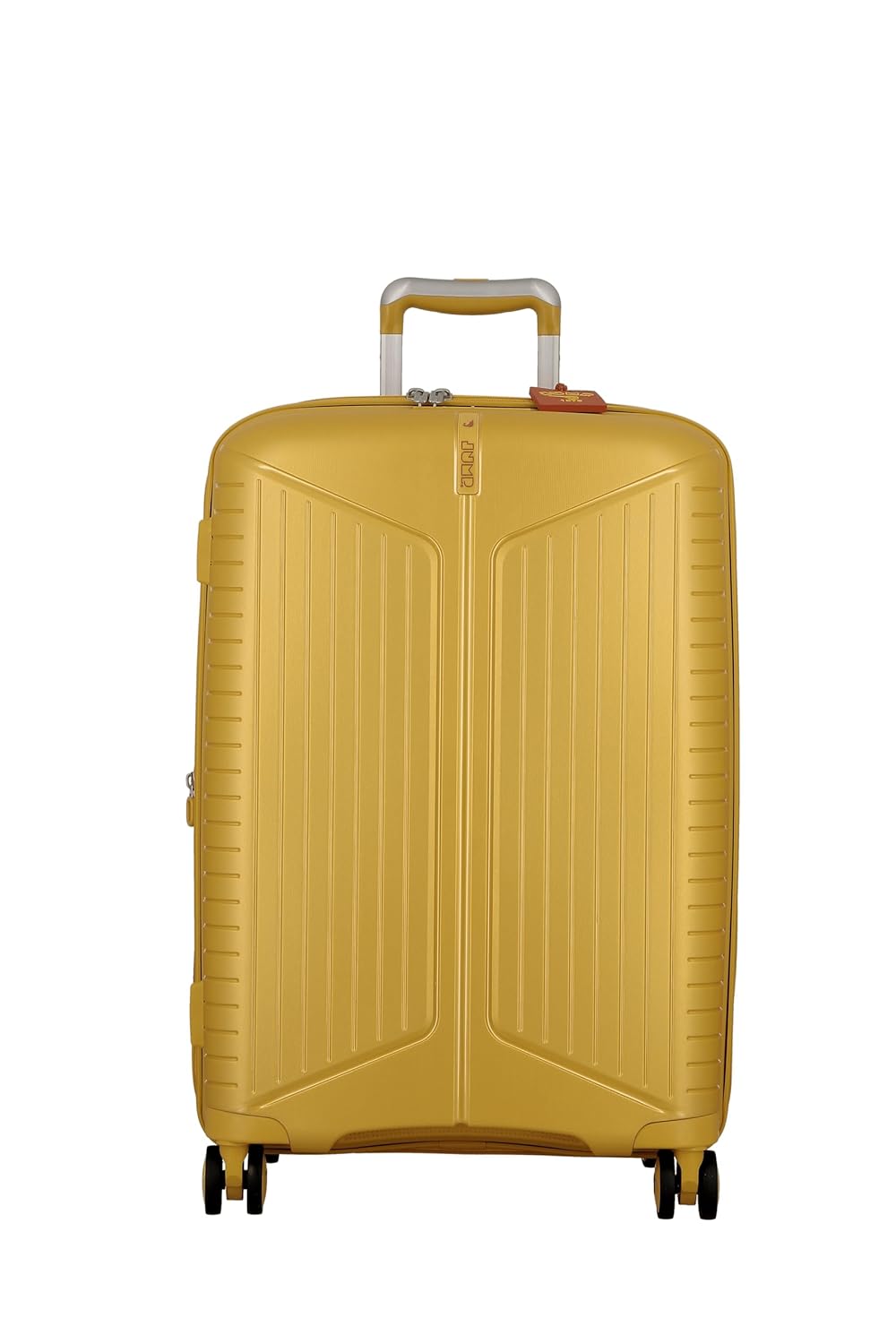 JUMP EVAE EV24 Metallic Yellow-Medium-66cm Expandable Hardsided 8 Wheel Luggage with TSA Lock, Shoe Pouch, Wet Pouch, Laundry Bag and Silicone Name tag